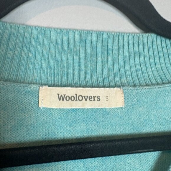 Woolovers Teal Merino and Cashmere blend V-Neck sweater - Picture 3 of 5